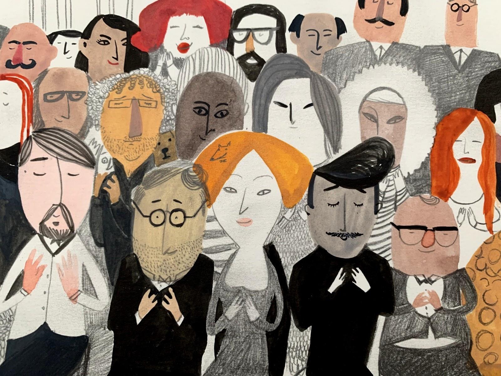 Belvédère pour enfants - Illustration de livre, artiste polonais, peinture à l'aquarelle - Contemporain Art par Joanna Rusinek