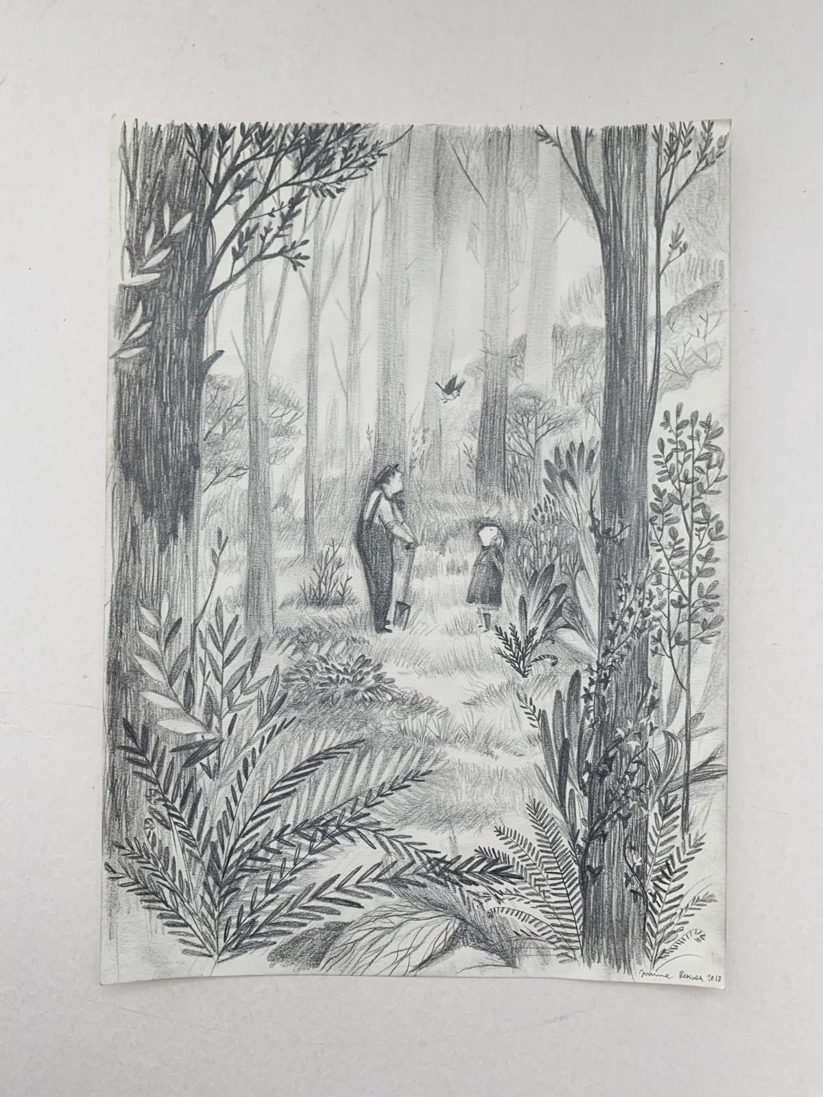 Secret garden - Book illustration, Polish artist, Pencil drawing - Art by Joanna Rusinek