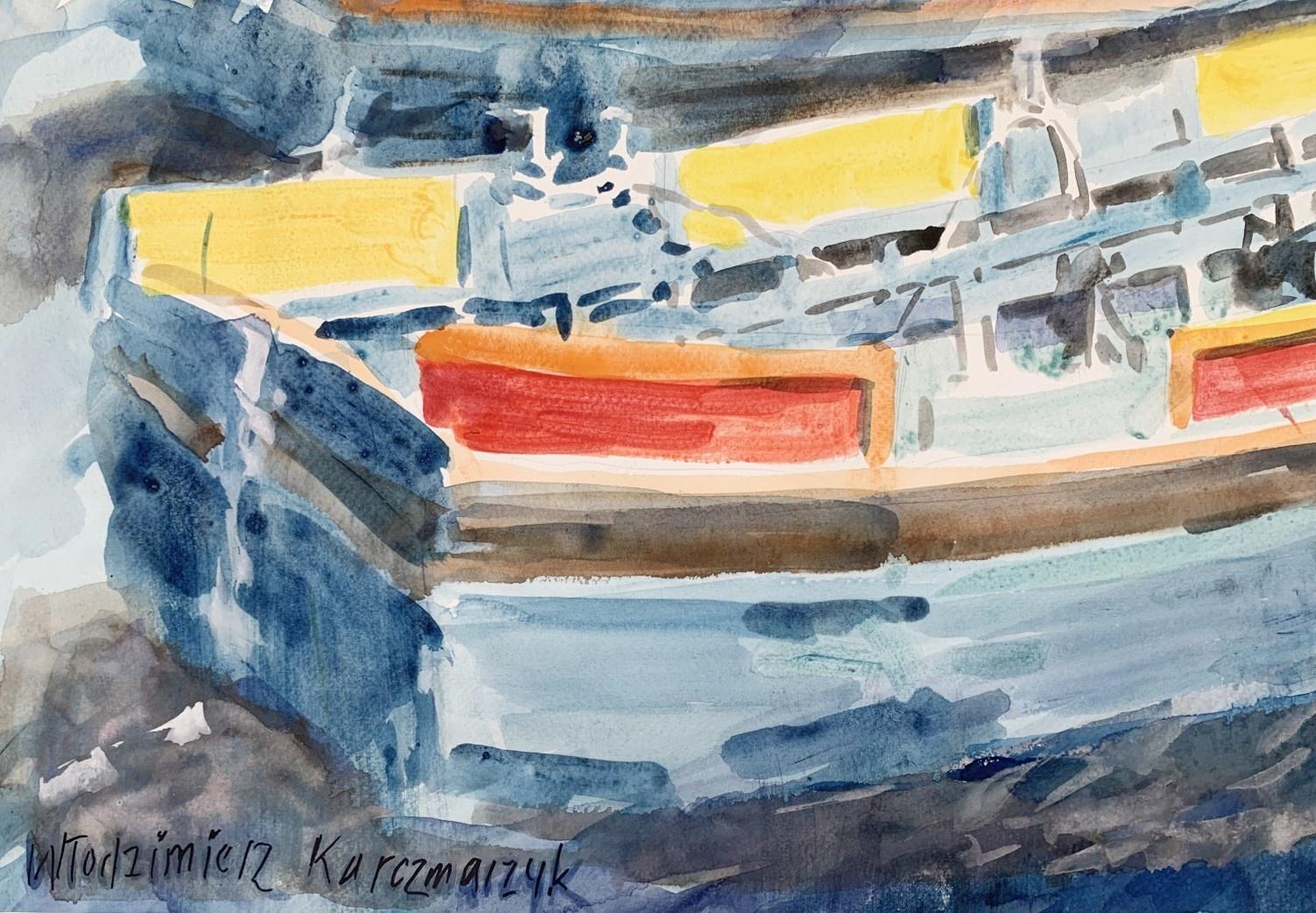 WŁODZIMIERZ KARCZMARZYK (né en 1930) Peintre et architecte. Il a étudié à la KUL de Lublins, à l'Académie des beaux-arts et à l'Université de technologie de Varsovie. Professeur de dessin, de peinture et de sculpture à l'université de technologie de