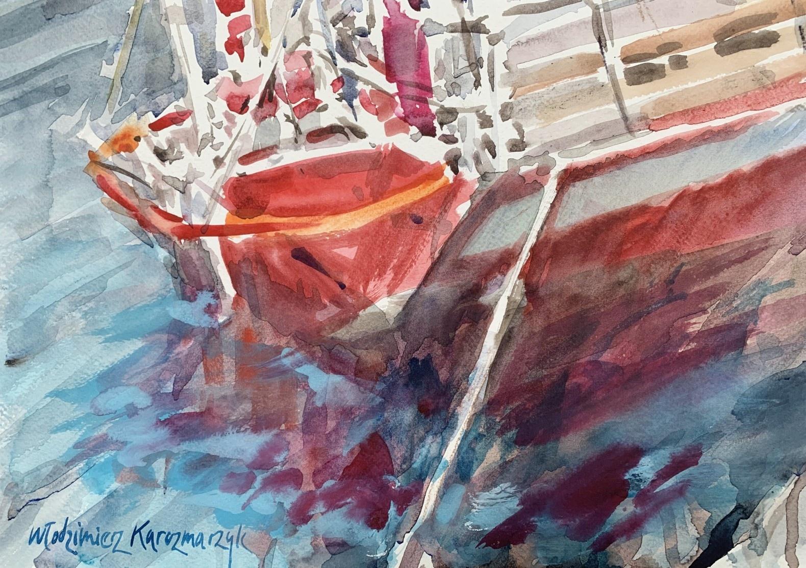 Aquarelle - Aquarelle - artiste polonais, réaliste, classique, bateau à moteur - Autres styles artistiques Art par Włodzimierz Karczmarzyk