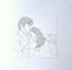 Puerto - Dibujo contemporáneo a tinta, Arte joven, Minimalismo, Comentario social