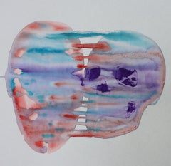 Rostro de guerra 7.8.2022 - Pintura contemporánea en acuarela sobre papel, Diarios de guerra