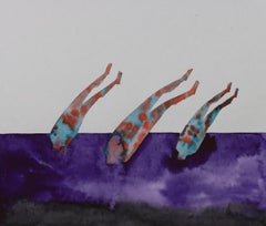Wo ist der Mensch? - Zeitgenössische Aquarellmalerei auf Papier, Serie Kriegstagebücher