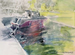 Boats' pool - Watercolor, Realistic, Classic, Marine, Polish artist