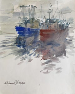 Marina units. Watercolor, Realistic, Classic, Polish artist