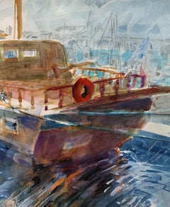 In Monte Carlo. Watercolor, Realistic, Classic, Marine, Polish artist