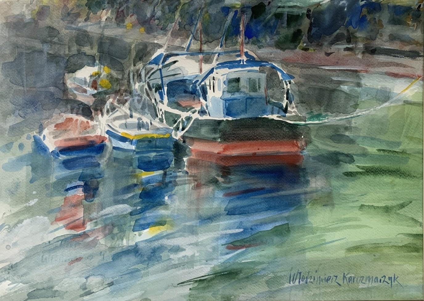 Landscape Art de Włodzimierz Karczmarzyk - Honfleur (Francia). Acuarela, Realista, Clásico, Marino, Artista polaco