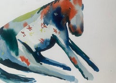 Untitled. Monochromatic figurative watercolor drawing, Polish art