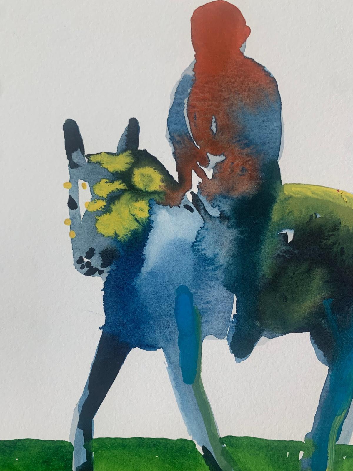 Senza titolo. Disegno figurativo monocromatico ad acquerello, arte polacca - Art di Hanna Ilczyszyn