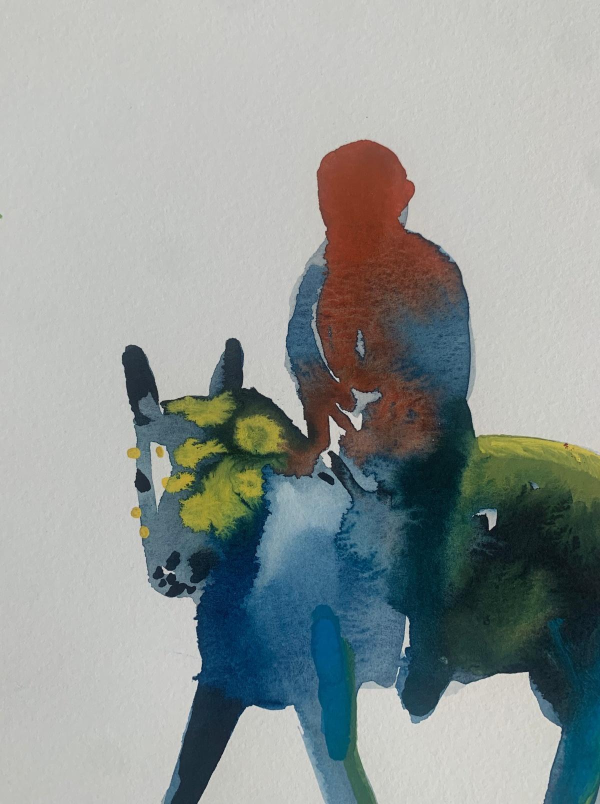 Senza titolo. Disegno figurativo monocromatico ad acquerello, arte polacca - Art Contemporaneo di Hanna Ilczyszyn