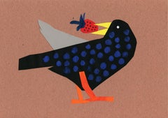 Corvo stellato. Opere d'arte su carta e gouache,  Figurativo, artista polacco