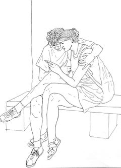 A Couple - Contemporary drawing, Young art, Minimalism, Social commentary