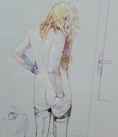 A nude. Contemporary drawing, Female nude, Polish artist