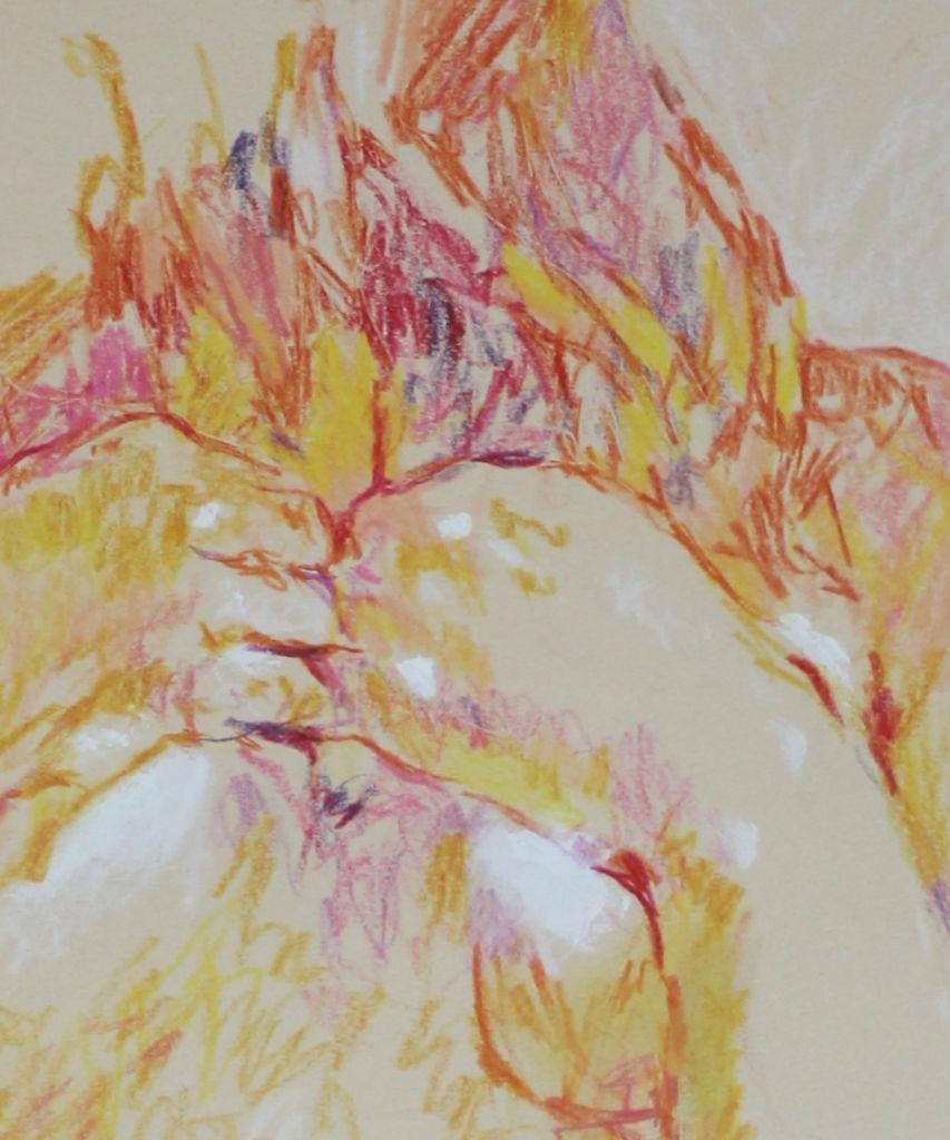 Un nu. Dessin contemporain, Nu féminin, Artiste polonais - Beige Nude par Leszek Zegalski