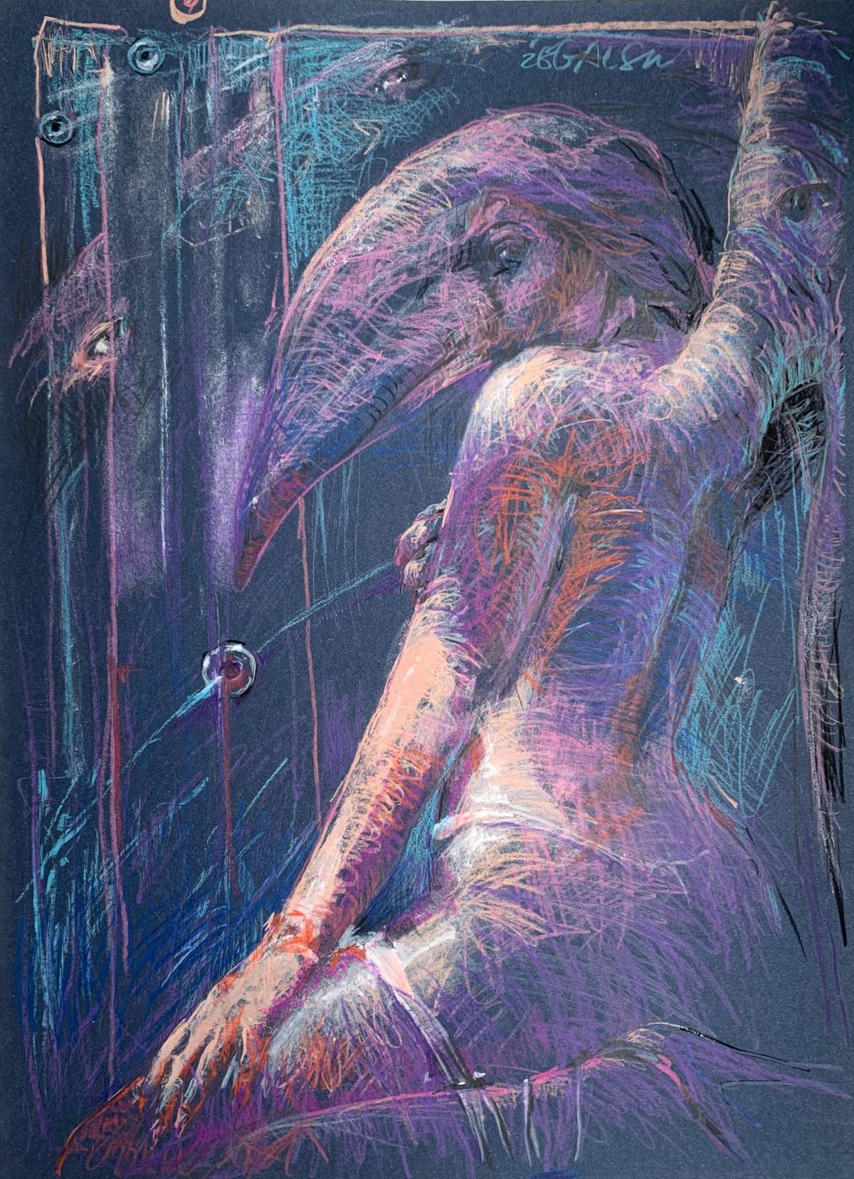 Un nudo. Disegno contemporaneo, Fantasia, Nudo femminile, Artista polacco