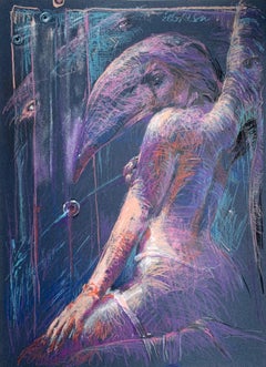 Un nudo. Disegno contemporaneo, Fantasia, Nudo femminile, Artista polacco