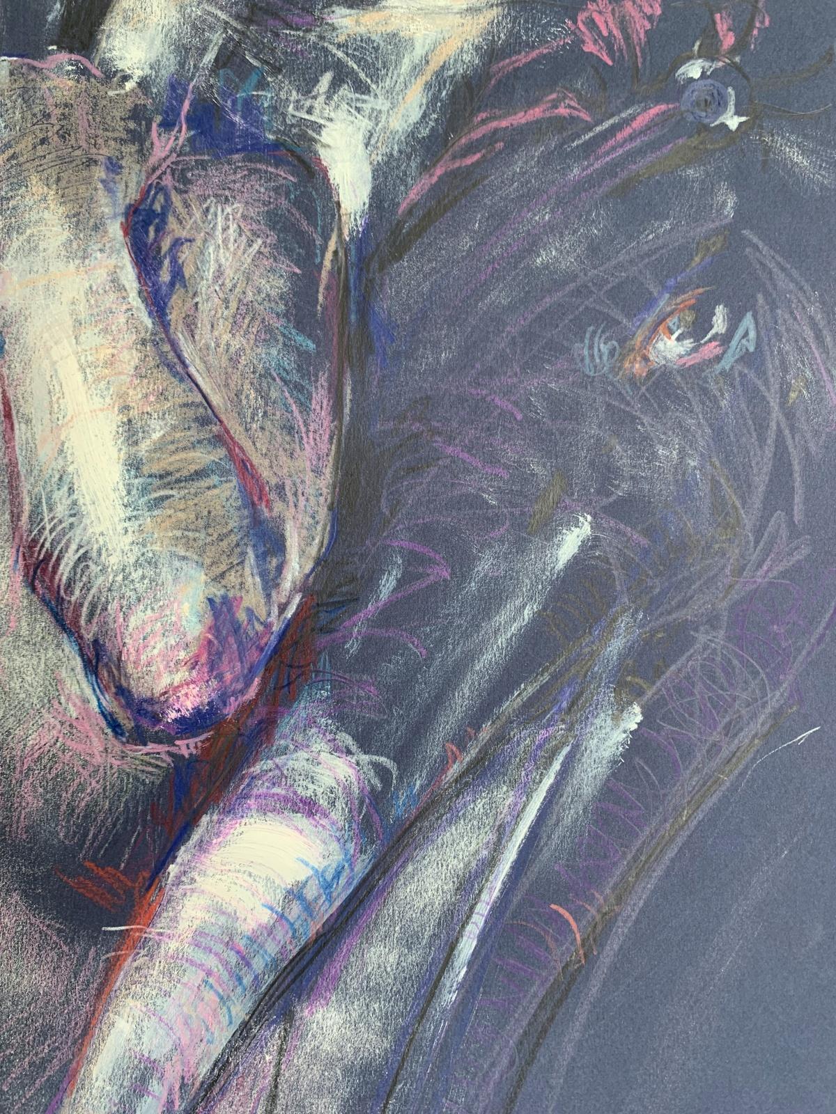 Bonita criatura fantástica azul. Dibujo contemporáneo, Desnudo femenino, Artista polaco en venta 2