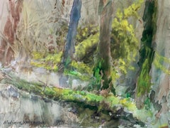 Ein Sumpf. Aquarell, Realistisch, Landschaft, Klassisch, Polnischer Künstler