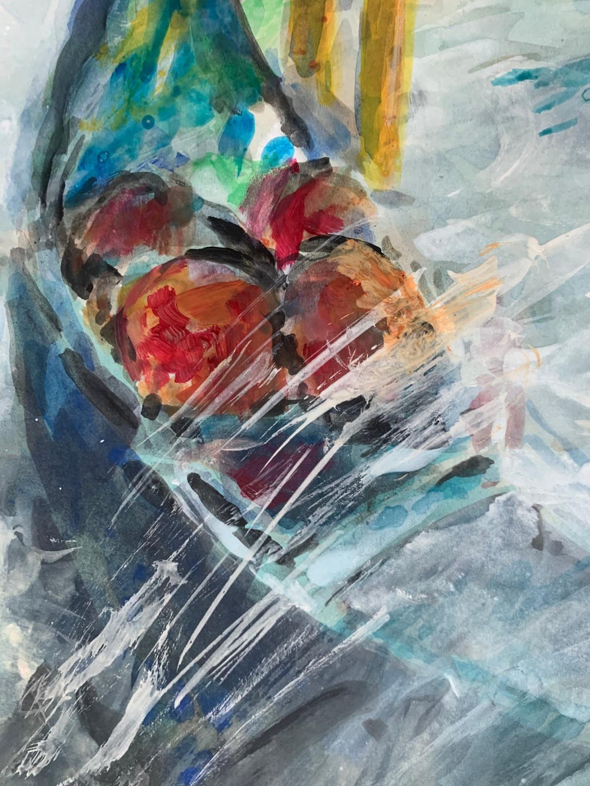 Venecia. Acrílico sobre papel, Realista, Paisaje, Marino, Clásico, Artista polaco en venta 2