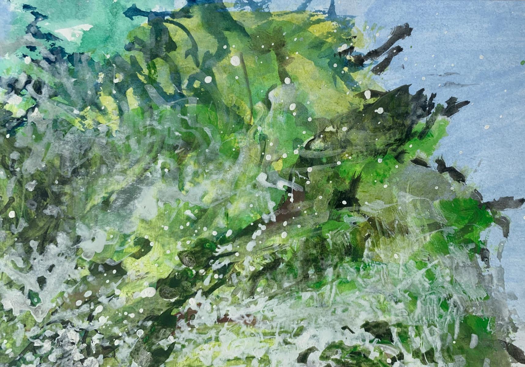 Ein Frühlingsbaum. Acryl auf Papier, Realistisch, Landschaft, Klassisch, Polnischer Künstler – Art von Włodzimierz Karczmarzyk