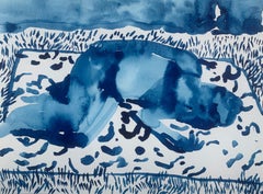 Hot. Monochromatic figurative watercolor drawing, Polish art