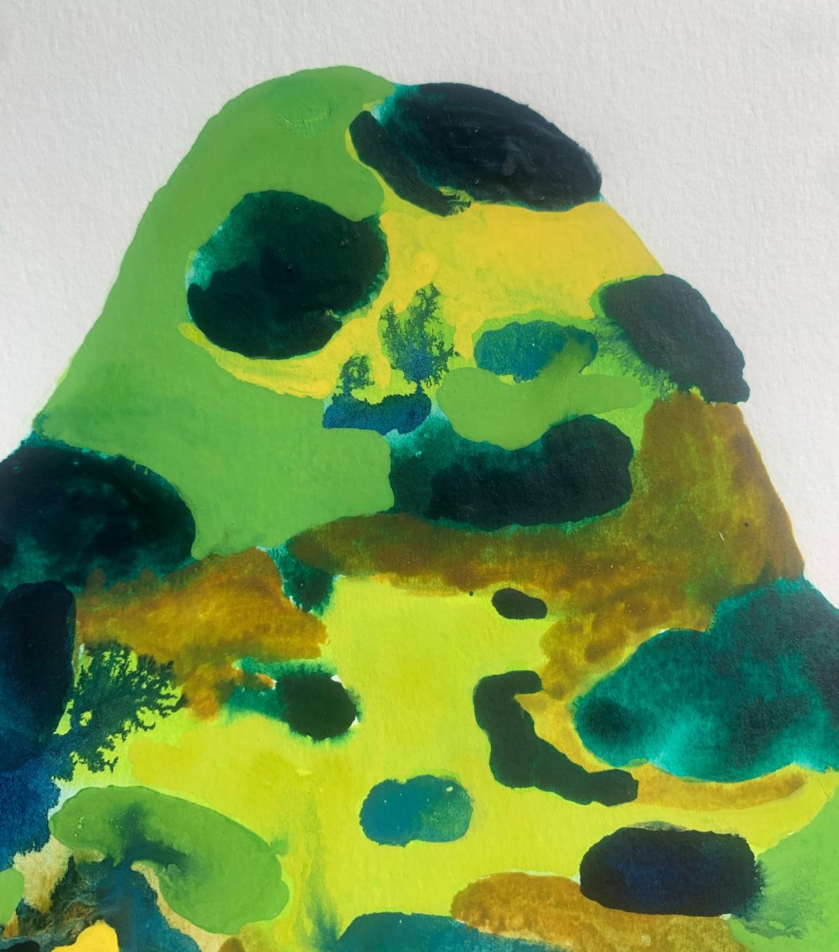 Nocefresca. Abstract watercolor drawing, Colorful, Polish artist - Beige Figurative Art by Hanna Ilczyszyn