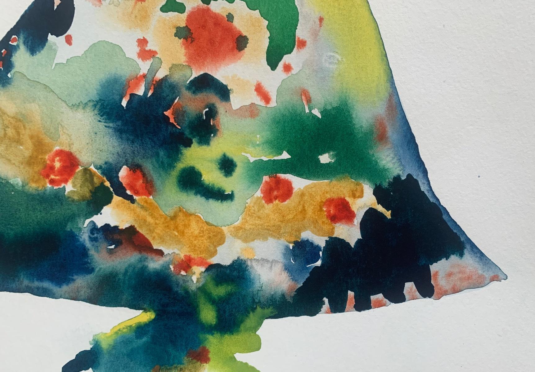 Nocefresca. Disegno astratto ad acquerello, Colorato, Artista polacco - Figurative Art Grigio di Hanna Ilczyszyn