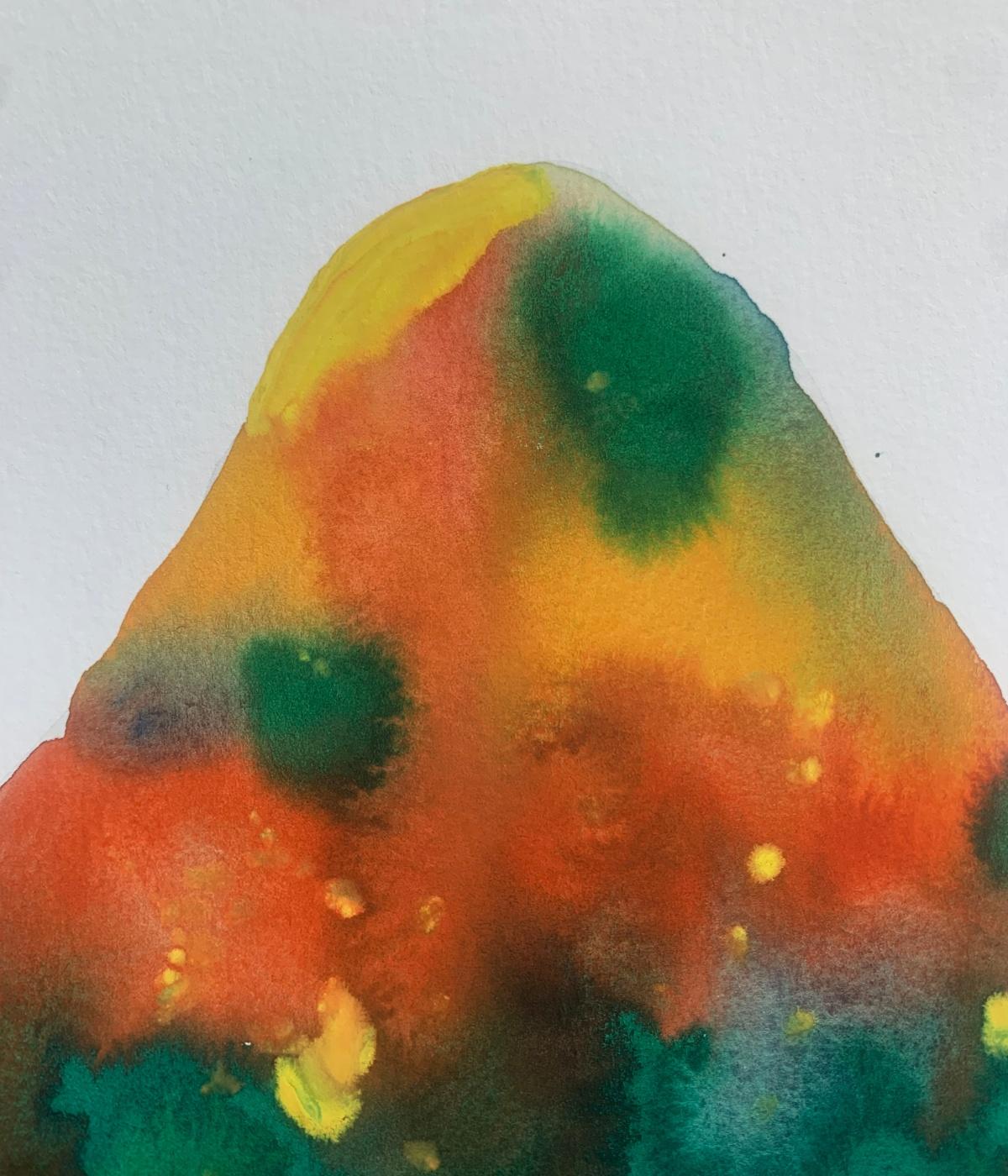 Acquerello astratto contemporaneo su carta dell'artista polacca residente in Belgio Hanna Ilczyszyn. L'opera è stata creata da Ilczyszyn durante il suo soggiorno in residenza artistica a Nocefresca in Italia. Questo pezzo è un'impressione dei colori