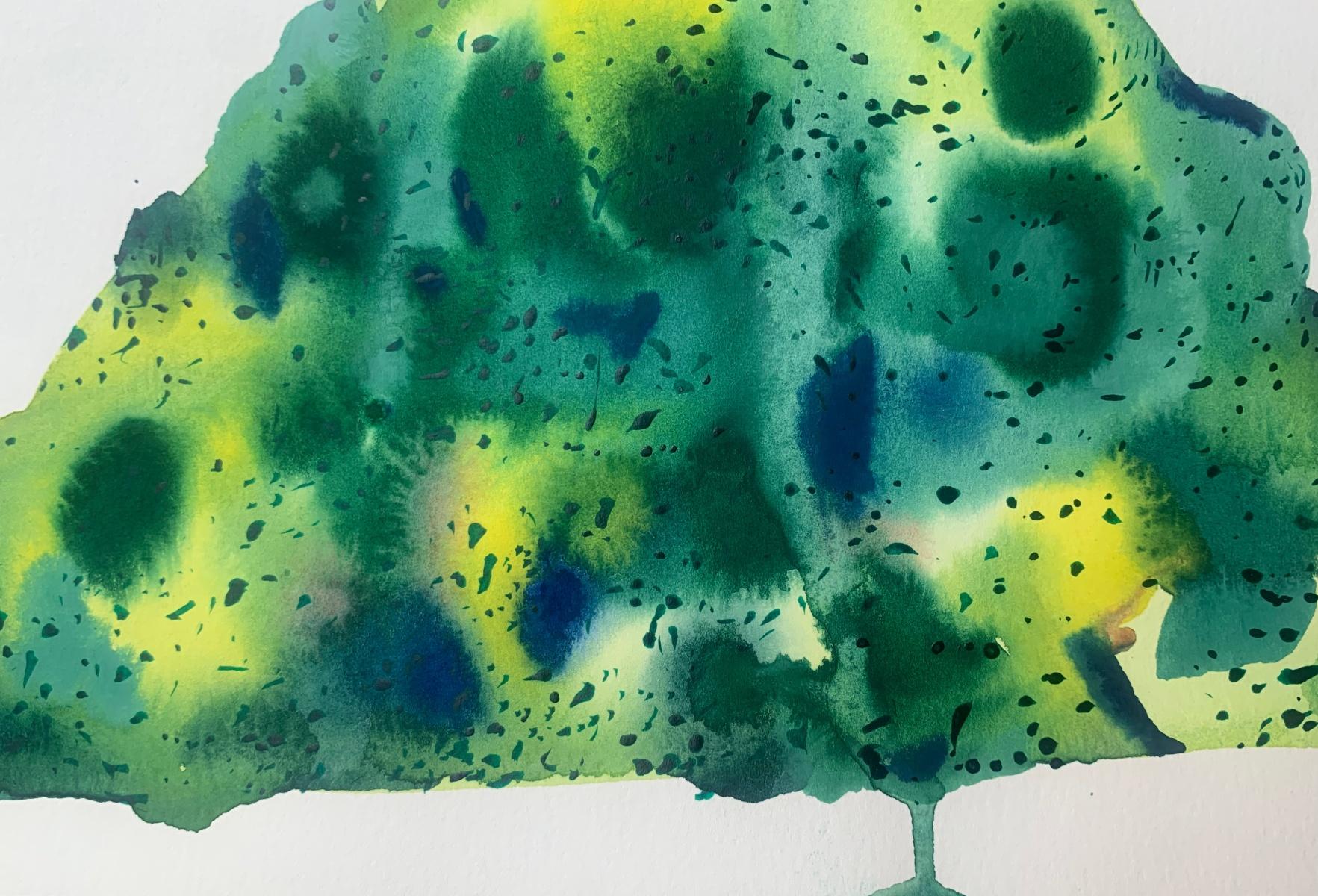 Nocefresca. Abstrakte Aquarellzeichnung, farbenfrohe, polnische Künstlerin – Art von Hanna Ilczyszyn