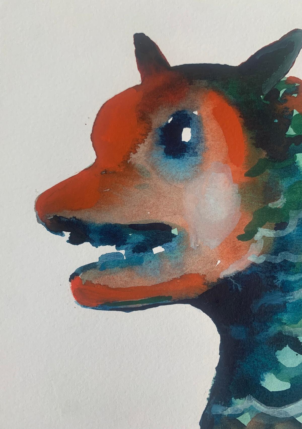 Nocefresca. dessin figuratif coloré, artiste polonais - Art de Hanna Ilczyszyn