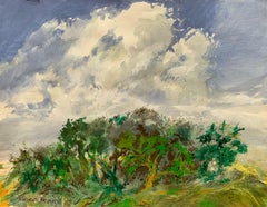 Cimientos del pinar. Acrílico sobre papel, Paisaje, Clásico, Arte polaco