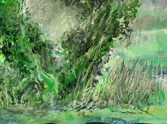 Parkbaum. Acryl, Aquarell auf Papier, Landschaft, Classic, Polnische Kunst