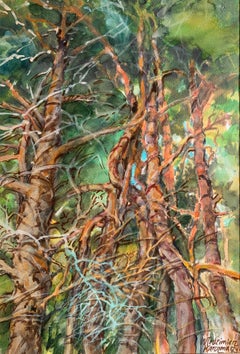 Familienwirrwarr. Aquarell auf Papier, Landschaft, Classic, Polnischer Künstler