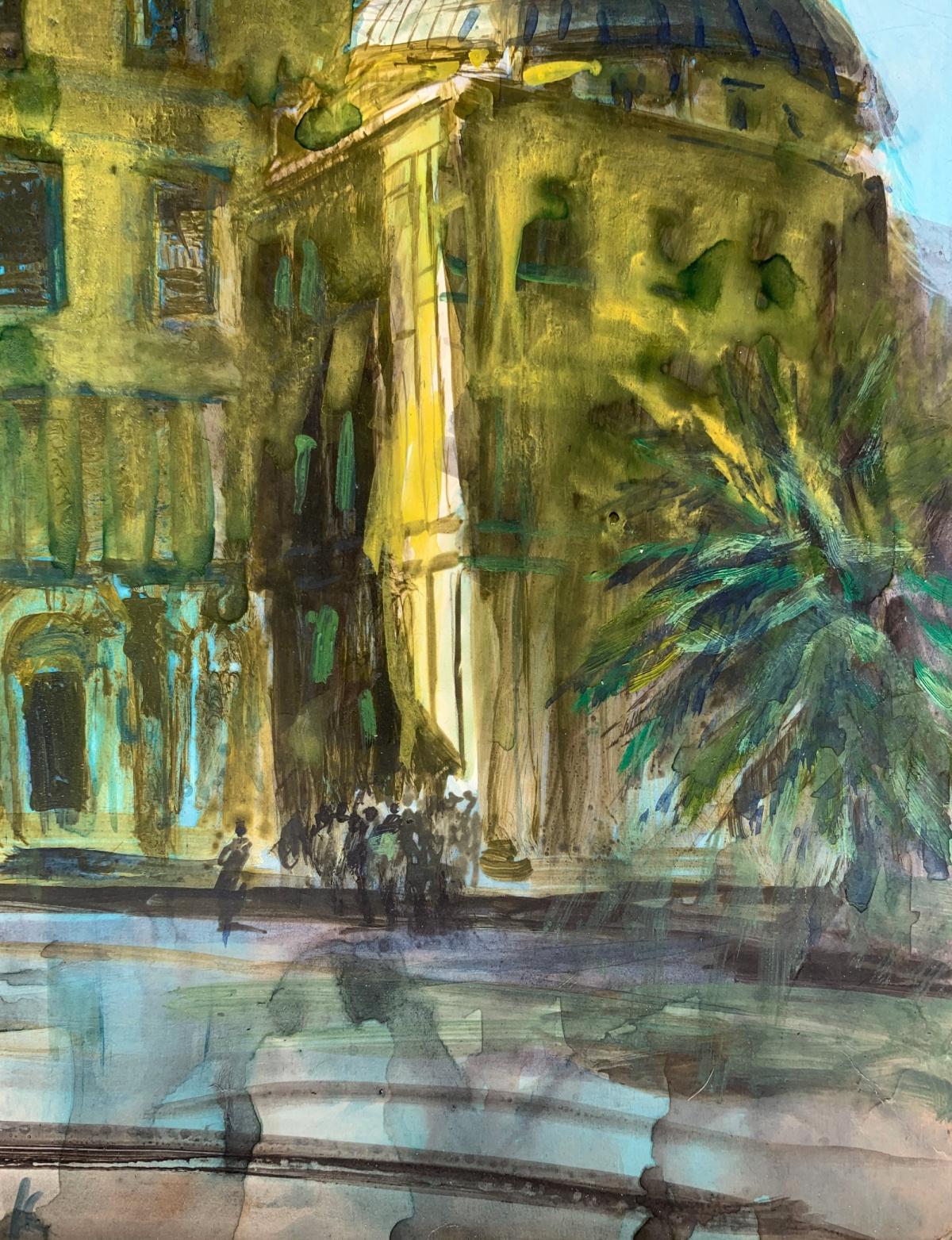 Mosque au Caire. Acrylique sur papier, Architecture, Egypte, Classic, Polish artist - Art de Włodzimierz Karczmarzyk