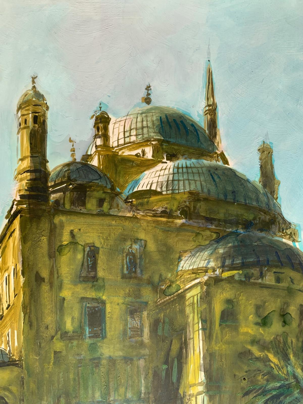 Mosque au Caire. Acrylique sur papier, Architecture, Egypte, Classic, Polish artist - Autres styles artistiques Art par Włodzimierz Karczmarzyk