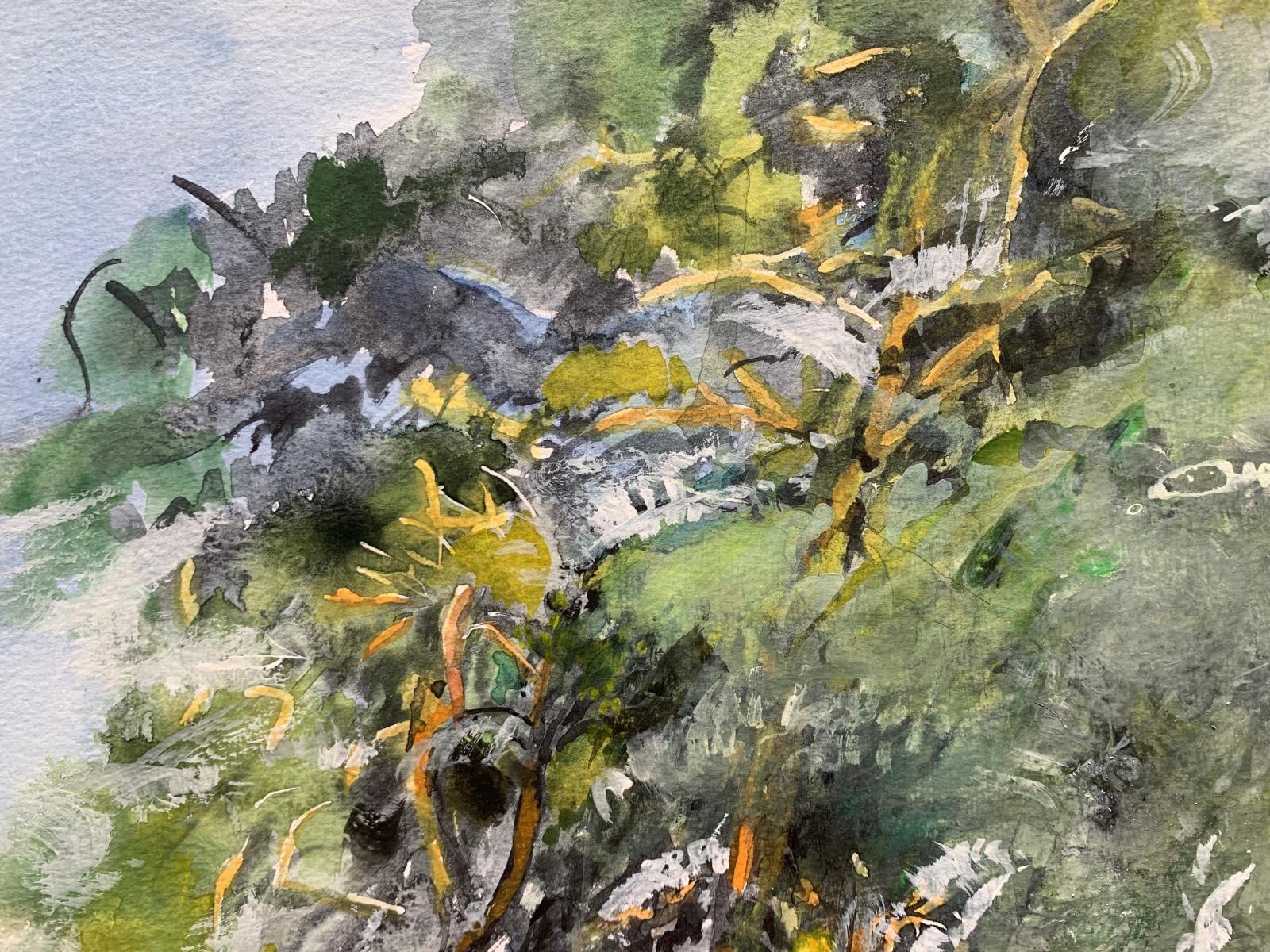 Au-dessus de tous les pins. Aquarelle, tempera sur papier, Paysage, Classic, Polish art - Gris Landscape Art par Włodzimierz Karczmarzyk