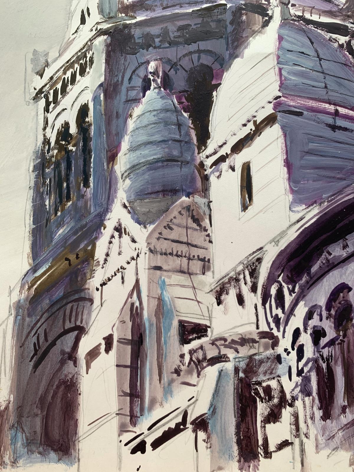 Sacre Coeur, France Acrylique sur papier, Classic, artiste polonais - Autres styles artistiques Art par Włodzimierz Karczmarzyk