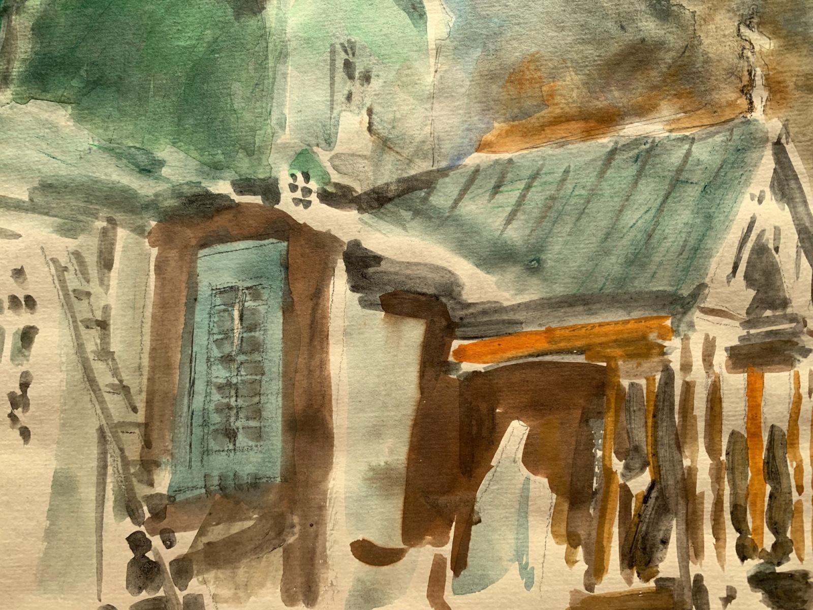 Moschee in Krynki. Aquarell auf Papier, Architektur, Classic, Polnischer Künstler – Art von Włodzimierz Karczmarzyk