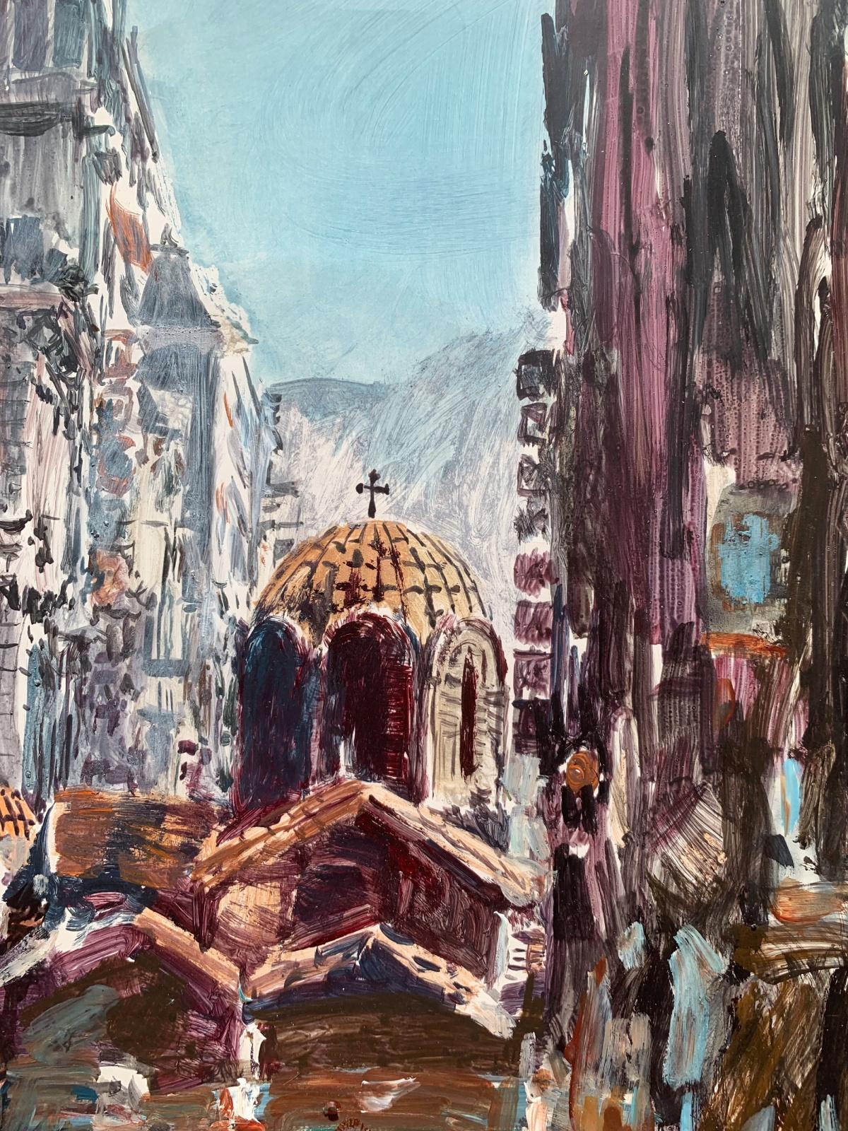 Thessaloniki, Greece. Acrylic on paper, Architecture, Classic, Polish artist - Art by Włodzimierz Karczmarzyk