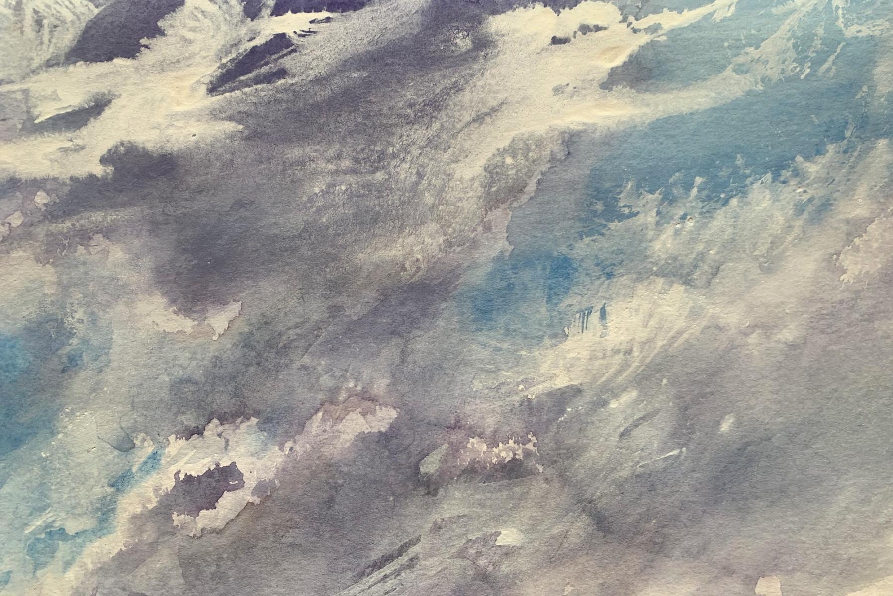 Aquarelle contemporaine sur papier de l'artiste polonais Wlodzimierz Karczmarzyk. Le titre est 