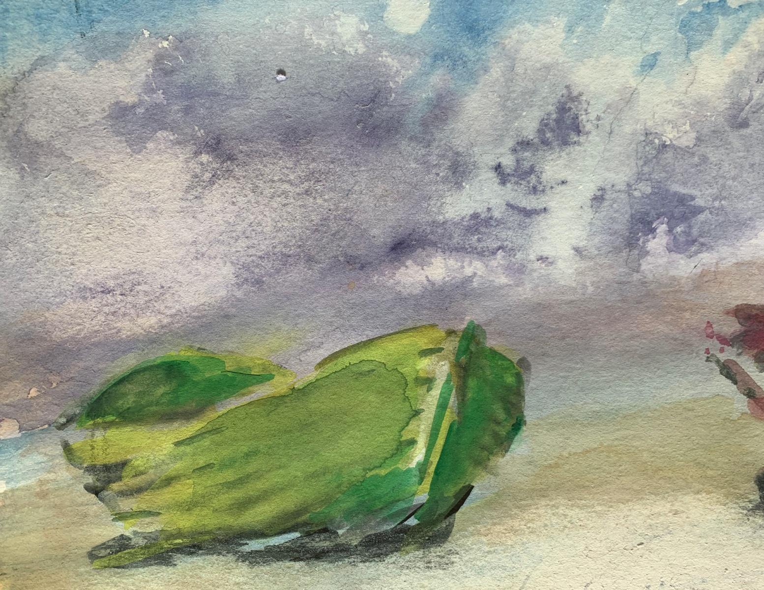Boîtes sur la plage. Aquarelle sur papier, Réaliste, Marin, Classic, Polish art - Autres styles artistiques Art par Włodzimierz Karczmarzyk
