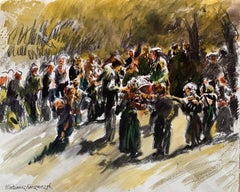 Sharjah, pique-nique des jeunes. Aquarelle sur papier, Figurative, Classic, Polish artist