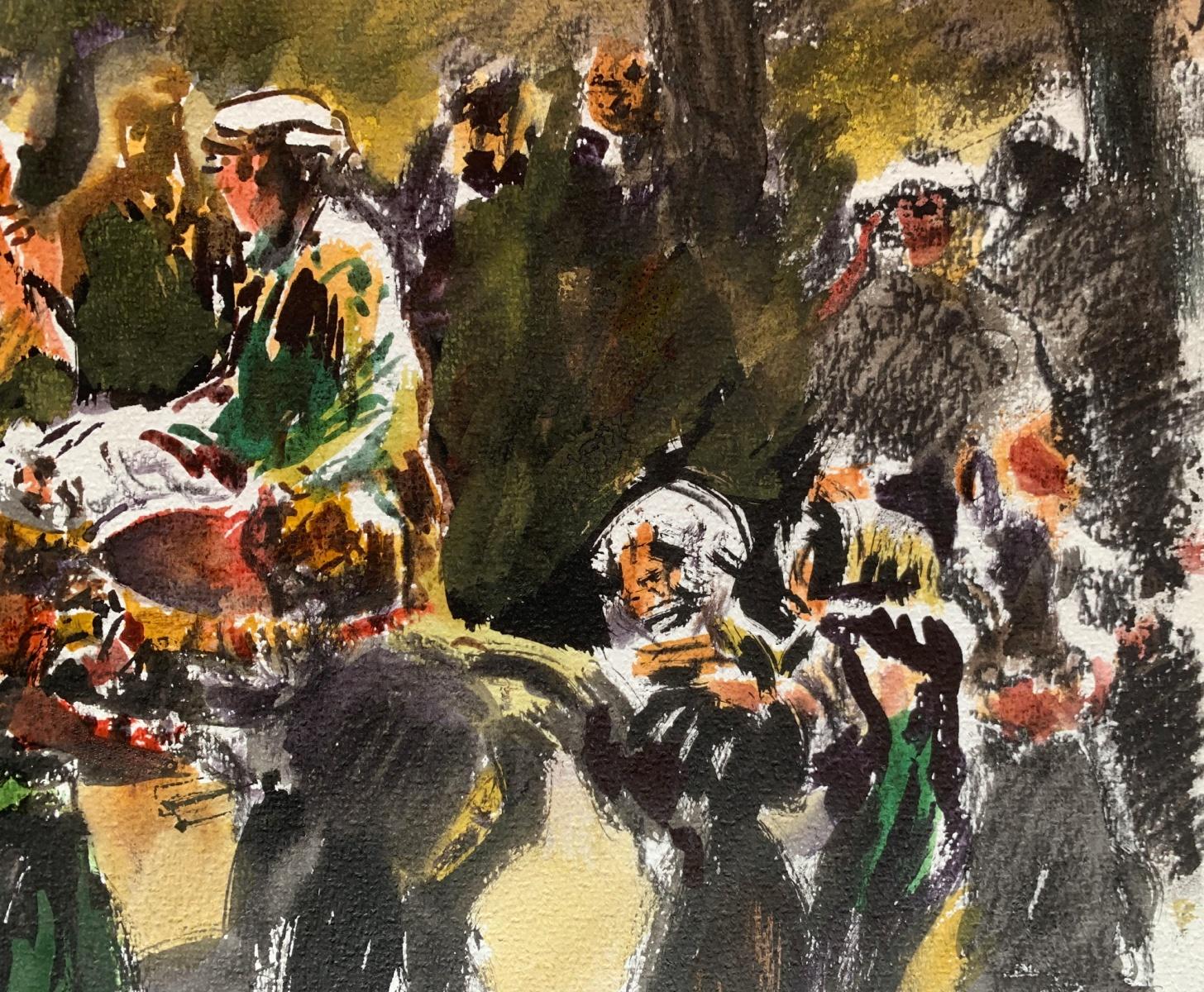 Sharjah, picnic juvenil. Acuarela sobre papel, Figurativo, Clásico, Artista polaco en venta 3