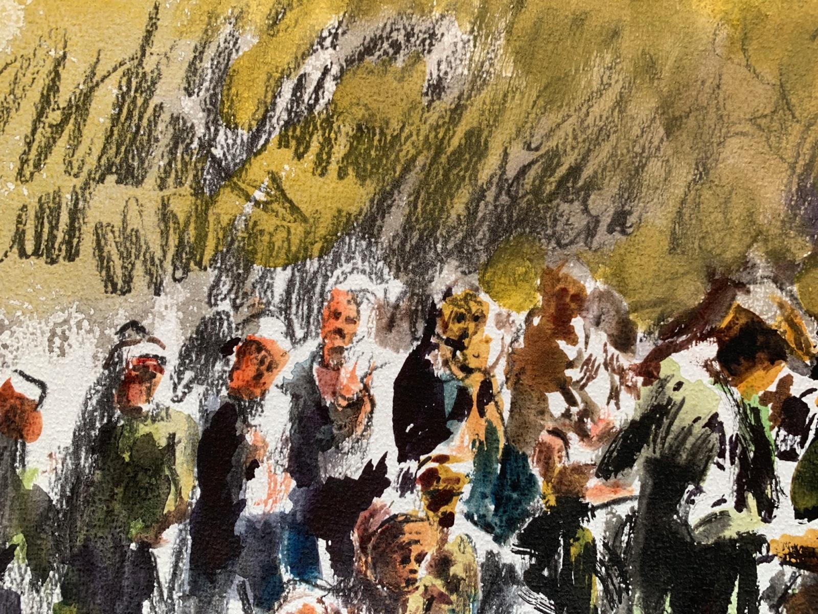 Sharjah, picnic juvenil. Acuarela sobre papel, Figurativo, Clásico, Artista polaco en venta 2
