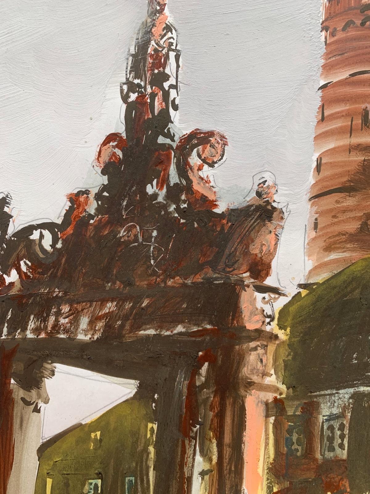 Mainz, église Protestante. Acrylique sur papier, Architecture, Classic, Polish artist - Autres styles artistiques Art par Włodzimierz Karczmarzyk