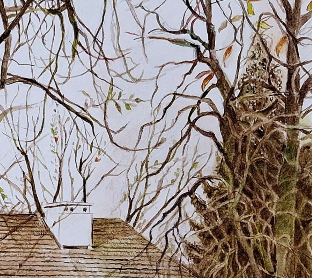 Żelazowa Wola. Dessin figuratif, Architecture, Réaliste, Artiste polonais en vente 1