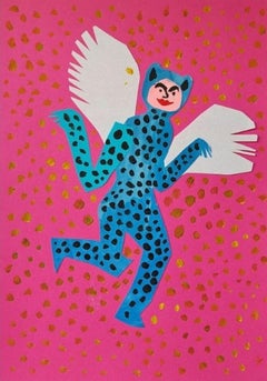 Marianna Oklejak - A Panthero-Fly, Papercut and gouache artwork, Animal, Figurative, Polish artist A Panthero-Fly, Papercut and gouache artwork, Animal, Figurative, Polish artist
