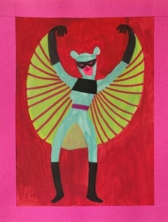 Marianna Oklejak - A Bat-Woman Papercut and gouache artwork, Super Hero, Figurative, Wonder Woman A Bat-Woman Papercut and gouache artwork, Super Hero, Figurative, Wonder Woman