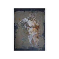 Original Nude Female Figure Drawing - Mixed Media Paper Artwork by Polish Artist