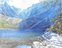 Tatra Highland Lake – Large Mountain Landscape Watercolor by Michał Suffczynski